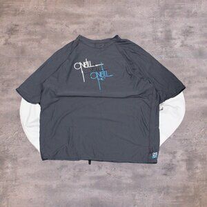 Vintage‎ VTG Y2K's 2000's 00's Oneill Tri Logo Swim Surf Charcoal Grey Shirt